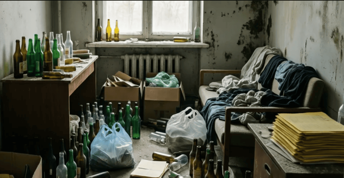 Уборка после асоциальных лиц в Минске
